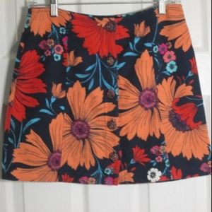 Topshop cotton floral mini skirt